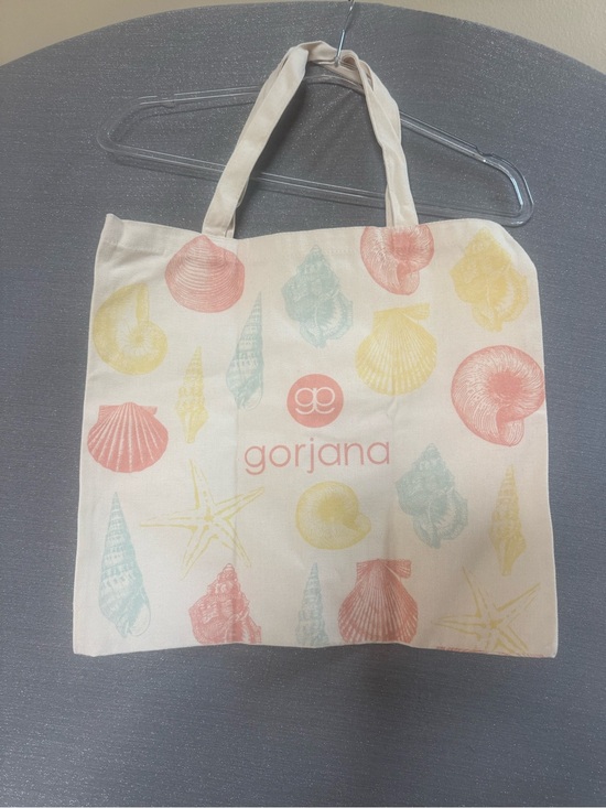 Gorjana Handbags - gorjana Cream Canvas Tote with Pastel Shell Print